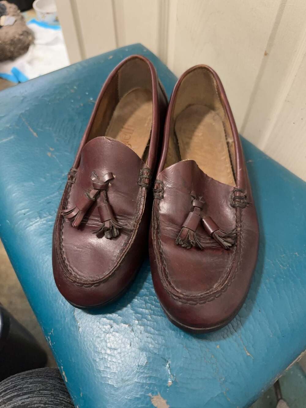 Corelli Brown Leather Tassel Loafers Size 8